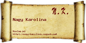 Nagy Karolina névjegykártya